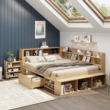 Double Wooden Storage Bed