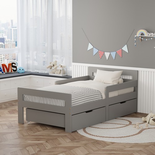 Wooden single bed - single, kids