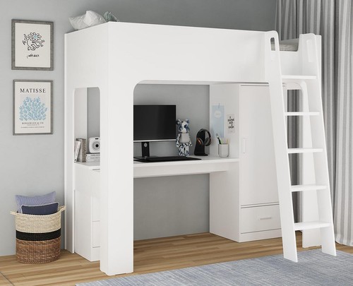 White wood finish high sleeper - finish,