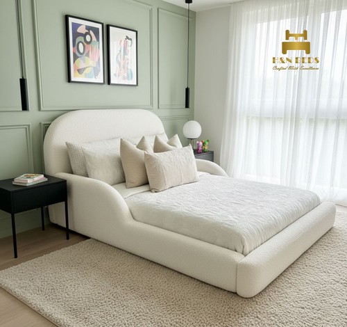 Luxury bed frame boucle - frame, teddy
