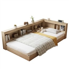 WOODEN STORAGE BED FRAME WITH