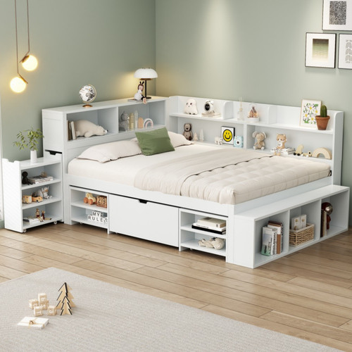 4ft6 double wooden - 4ft6, storage