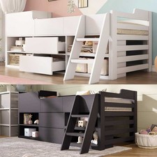 Kids Wooden Cabin Bed Mid