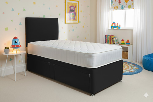 Plush single divan bed set - divan,