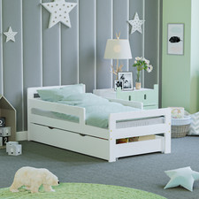 White Wood Bed Frame Toddler